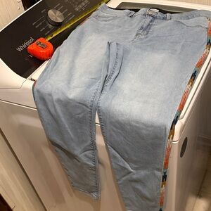 Knox Rose Light Blue Denim with Vibrant Stripes